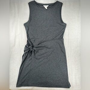Club Monaco Sleeveless Knot Accent Sheath Dress Gray Knit Size L/G